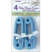 Blue Safety Pin Baby Shower Fa...